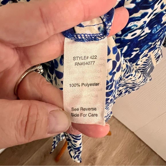 Cabi Blue Jewel Tunic Belted Button Down Dress A5 - Picture 7 of 7